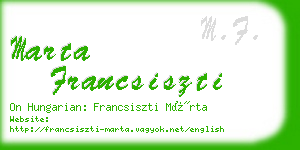 marta francsiszti business card